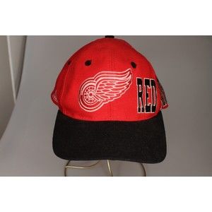 Vintage Detroit Red Wings Apex One Wool Big Logo adjustablHat Cap NHL 90s Sports